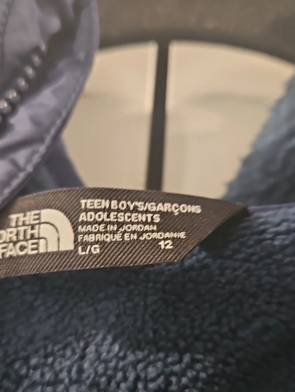 The North Face Boys Fleece Mash Up Jacket.  Size Large (12). Navy Blue.